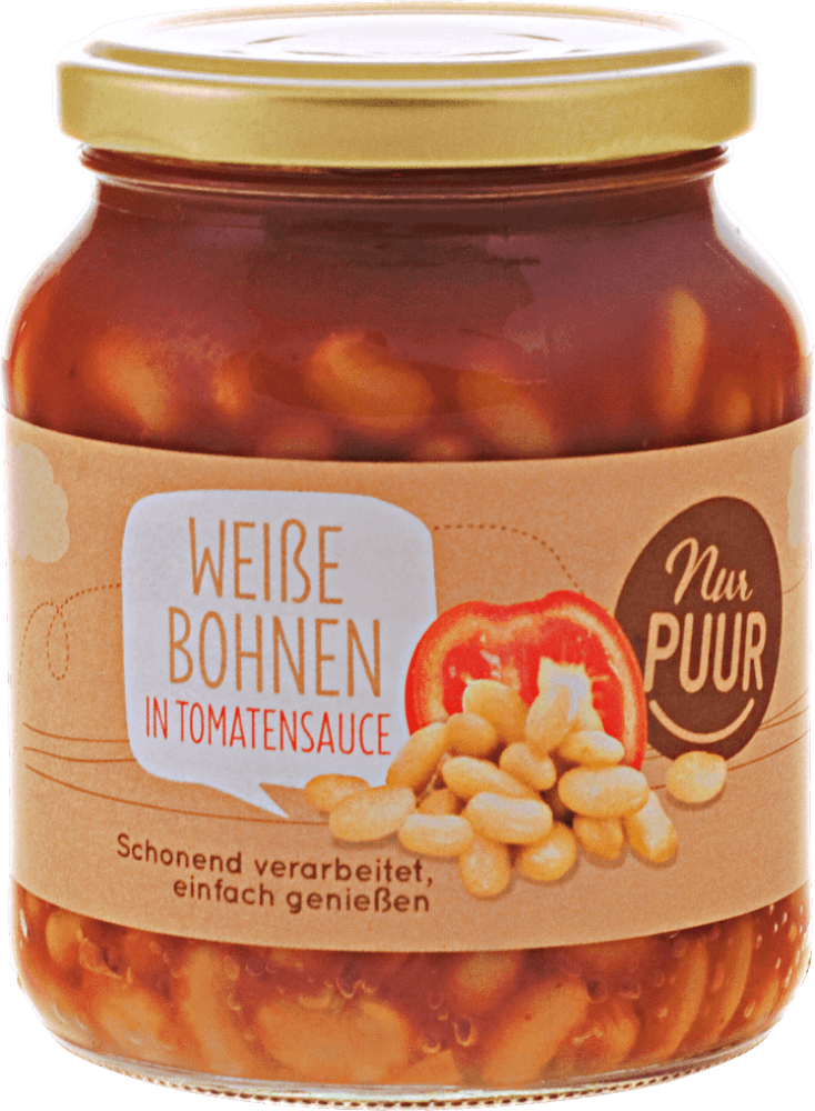 Produktbild - Nur Puur - Weiße Bohnen in Tomatensoße (350g)