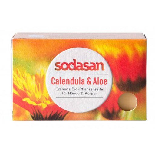 Produktbild - Sodasan - Pflanzenölseife - Calendula & Aloe - 100g