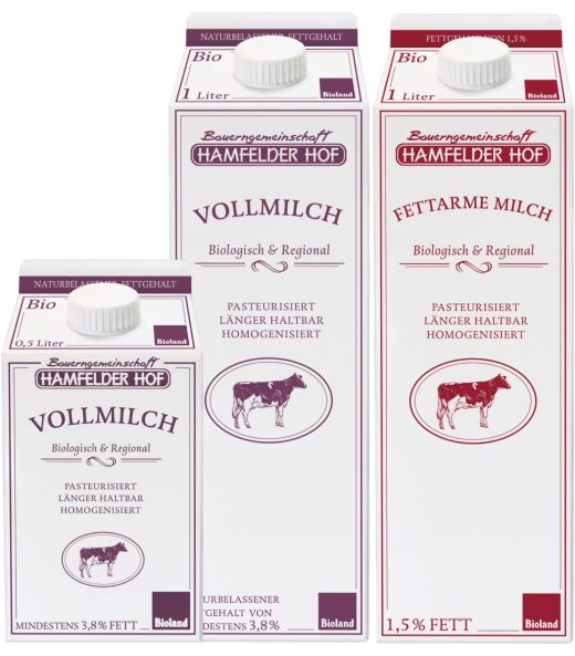 Produktbild -  Bauerngemeinschaft Hamfelder Hof - Fettarme Milch - länger haltbar - bio - 1000ml