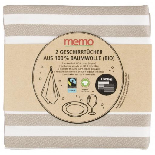 Produktbild - Memo - Geschirrtücher - Bio-Baumwolle - 2 Stück