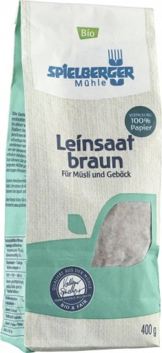 Produktbild - Spielberger Mühle - Leinsaat braun - bio - 400g - Papierverpackung