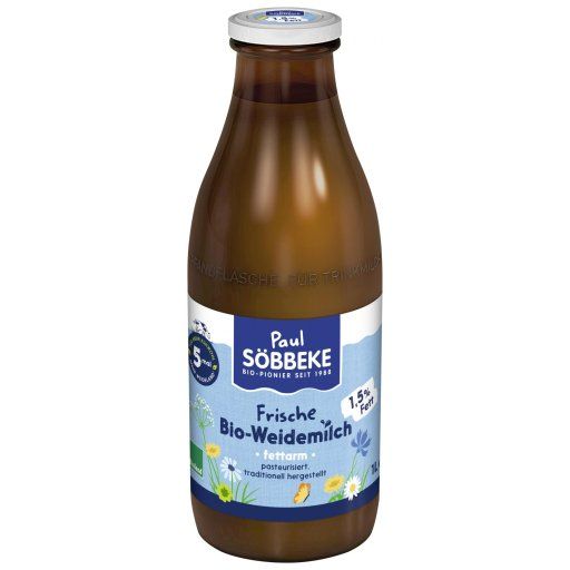 Produktbild - Söbbeke - Weidemilch - 1,5% - Bioland - Pfandflasche - 1000ml