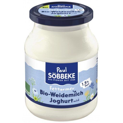 Produktbild - Söbbeke - Naturjoghurt - fettarm - Bioland - Pfandglas - 500g